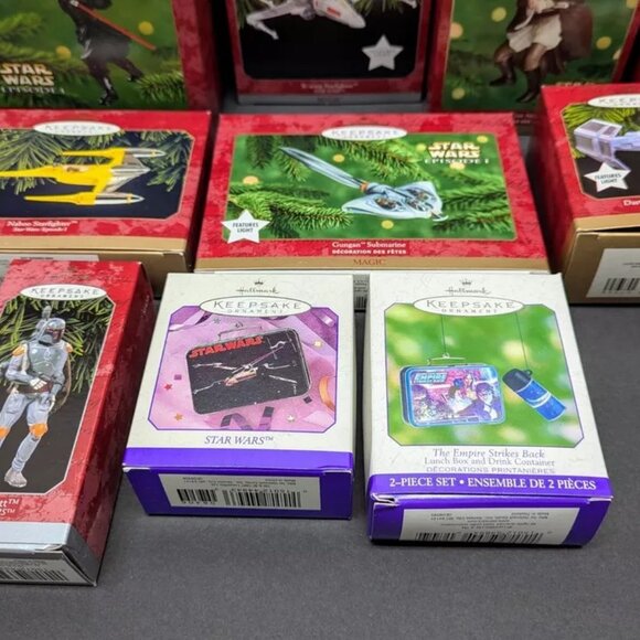 HALLMARK KEEPSAKE Ornament Lot STAR WARS Yoda Solo Obi-Wan Maul Naboo Fett Leia - Picture 5 of 6